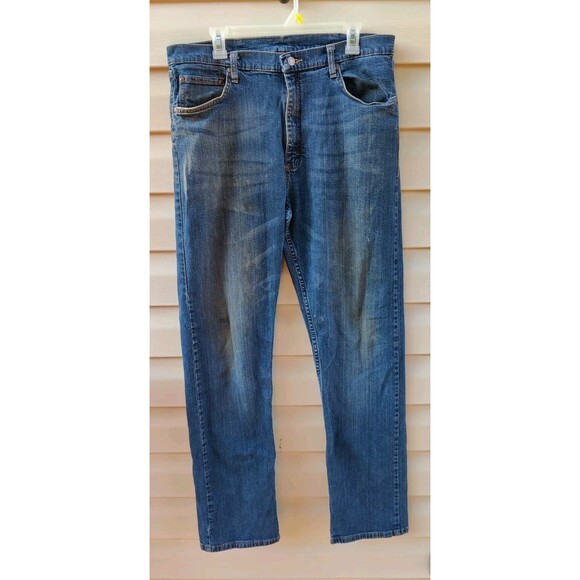 Wrangler Jeans STAINED WORK JEANS Lot Of 2 Mens Size 36×34 Medium Wash - Picture 3 of 16